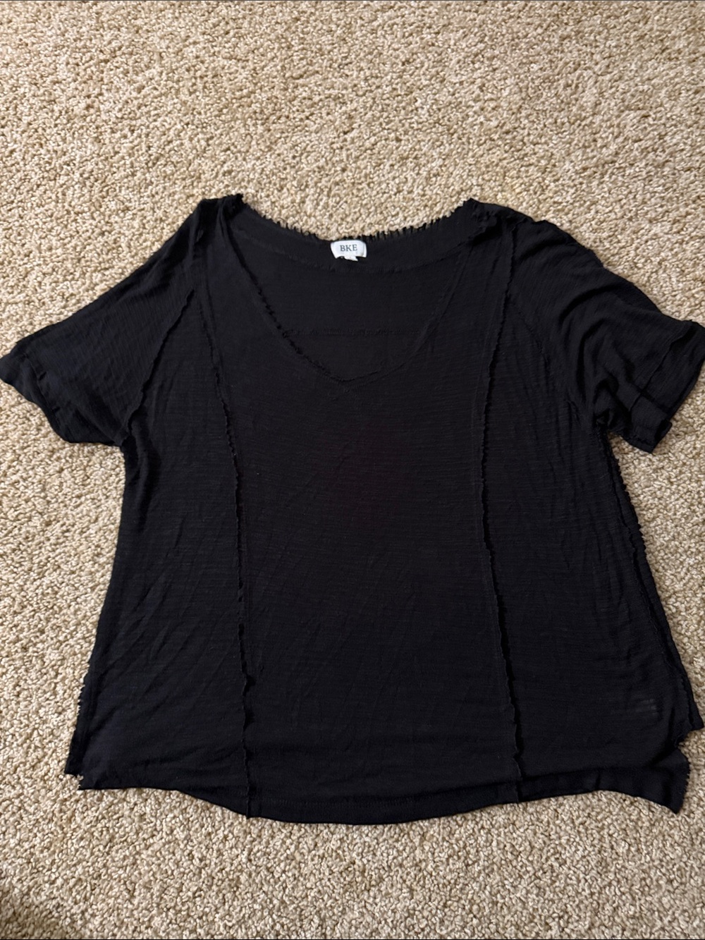 BKE Black Short Sleeve Scoop Neck Tee